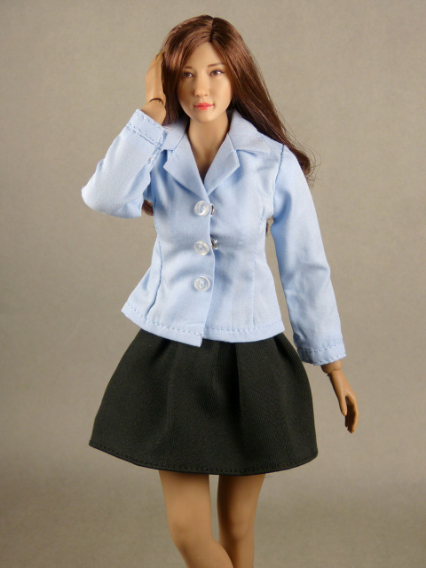 1/6 Phicen, TBLeague, NT - Female Secretary Silver Satin Shirt w Black  Skirt Set